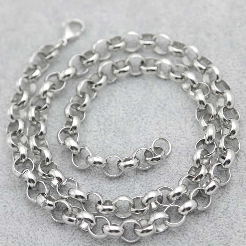 

10pcs New Pattern 316 Stainless Steel 24inch 9mm rolo necklace Chains for lockets Pendant Women Men