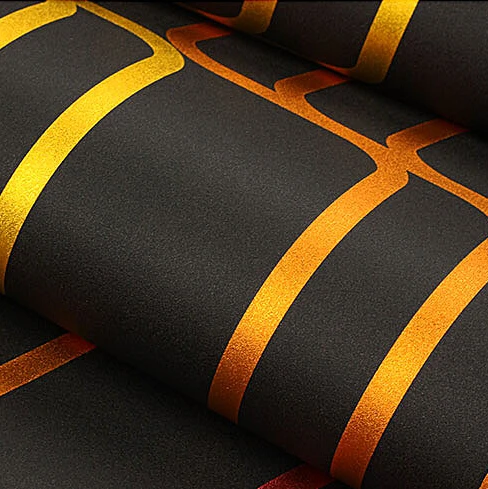 Модные черные художественные полосатые обои современные ПВХ коммерческие