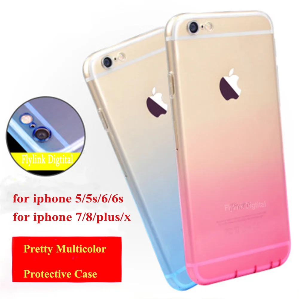 Мягкий ударопрочный чехол из ТПУ с полным покрытием для iPhone 5 6 7 8 plus