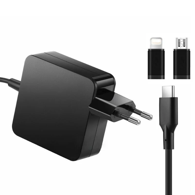 65 Вт usb type-C адаптер для ноутбука Зарядное устройство для Macbook lenovo Asus hp Dell Xiaomi huawei 20 в 3.25A 15 в 3A 9 в 12 В 5 в 2A AC мощность 61 Вт
