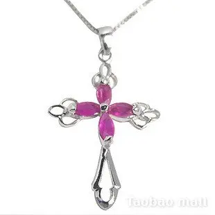 Подвеска с рубином Бесплатная доставка из натурального рубина Стерлинговое