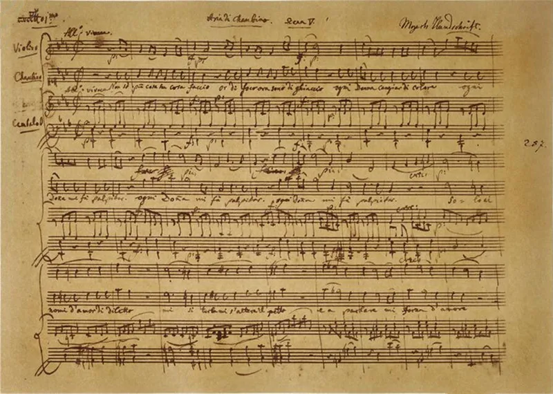Музыка рукописи Mozart/Бетховен/Шопена плакат декоративной живописи старинный