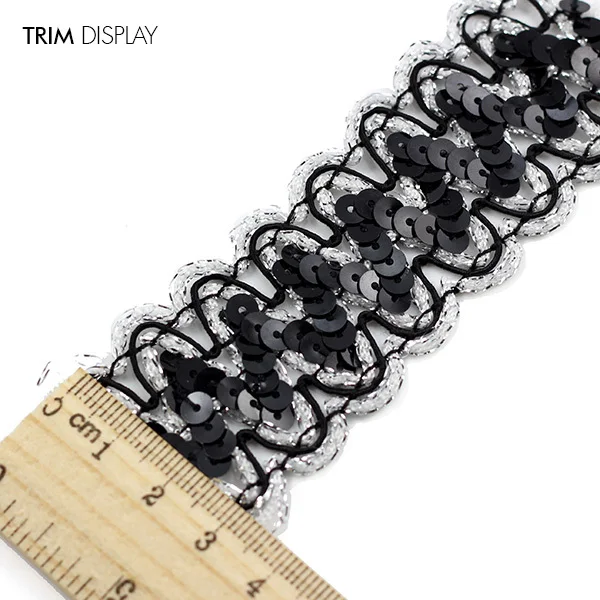 Отделка бисером блесток черный серебряный плетеная лента для аппликации вышивка