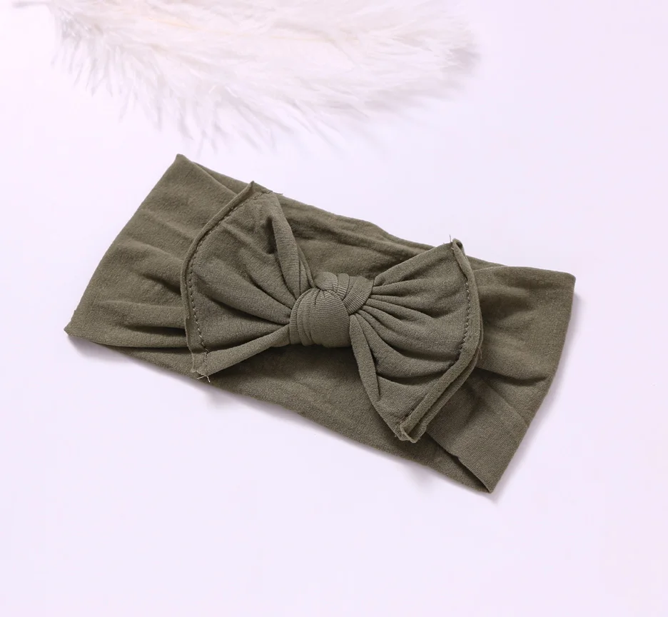 Style D-Olive Нейлон обруч с бантом, универсальный размер, Узел Лук нейлоновые оголовья, широкие нейлоновые головные уборы вы выбираете цвет - Цвет: Style D-Olive