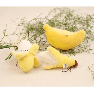 Banana pendant 50 шт./партия, мини-банан, Маленькая подвеска с цепочкой, плюш на телефон, милые бананы, фруктовая серия, мягкие игрушки, подарки для детей - Цвет: Banana pendant