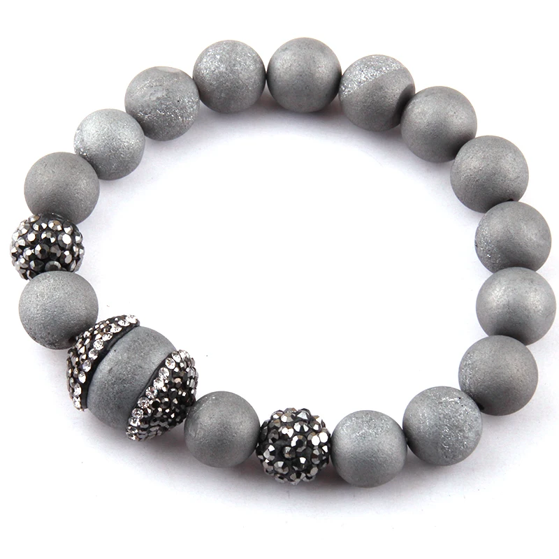 Бесплатная доставка модные красивые браслеты из Друза природного камня с