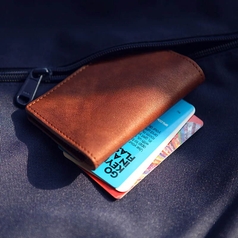 LANSPACE мужской кожаный держатель для карт брендовый маленький чехол кредитных