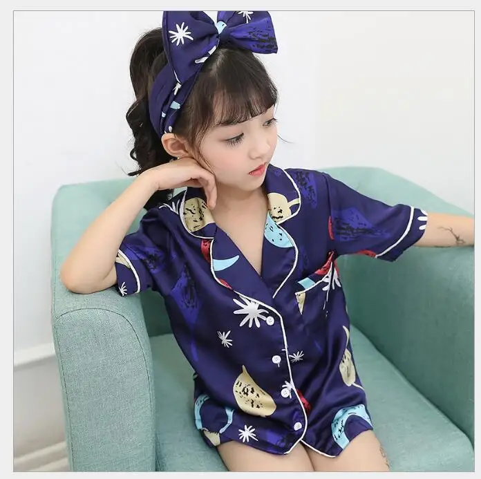 Детская одежда для мужчин и домашний костюм больших детей летняя имитация шелка |