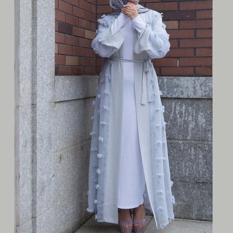 Размера плюс Blusas Mujer De Moda abaya мусульманская женская длинная Кружевная Сетка Макси Кимоно Кардиган Блузка Ropa турецкая исламская одежда