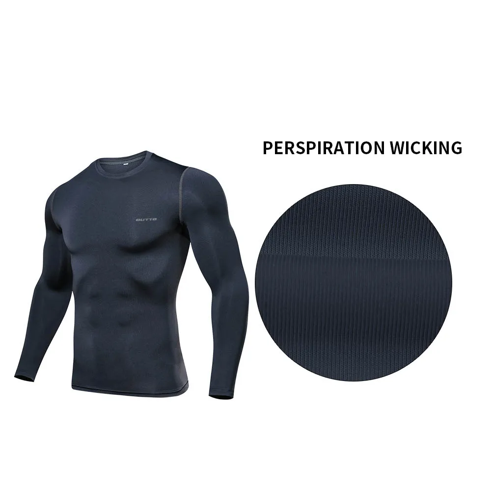 Outto Men's Cycling Base Layers Long Sleeves Compression Quick Dry Fitness Gym Running Bicycle Underwear