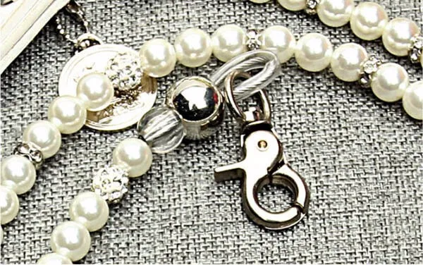 1 шт. собак кошек Модный жемчужный поводок собачка роскошный буровой шарик для