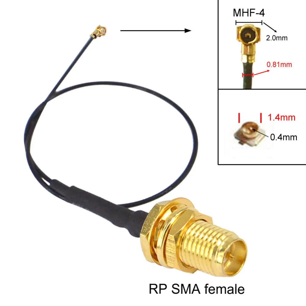 10pcs/lot RP-SMA Female Bulkhead to IPX/ U.FL/ MHF4 10cm 0.81 Antenna Extension Cable for U.FL Hand-held Radio MINI PCI | Обустройство