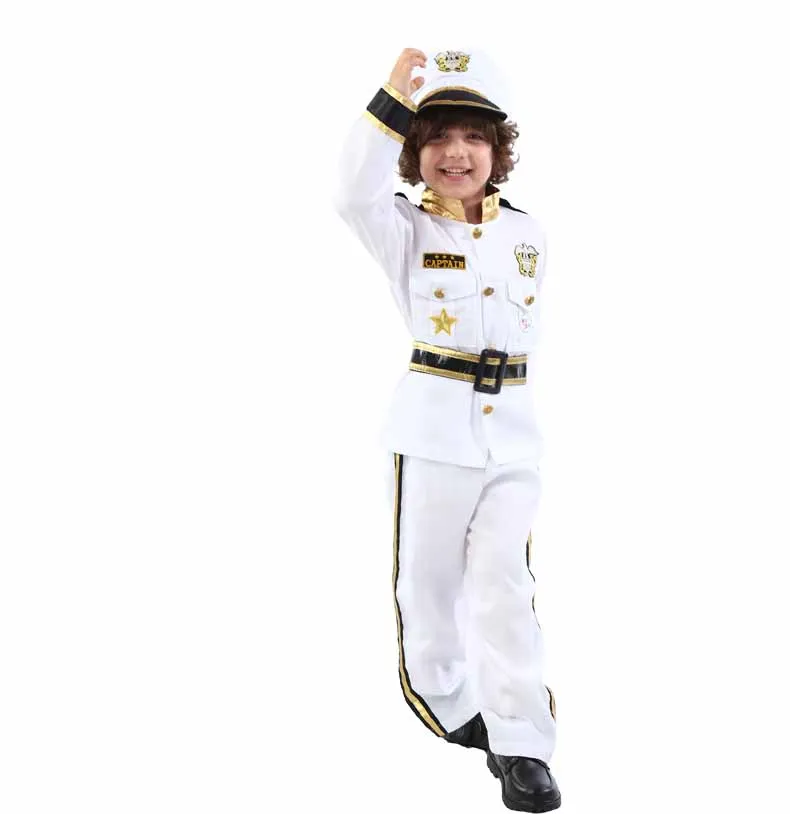 

Child Boys Captain Cosplay Costume Fancy Dress Halloween Pilot Costume Role-Play Outfit Birthday Gift For Kids Boys 3-13T