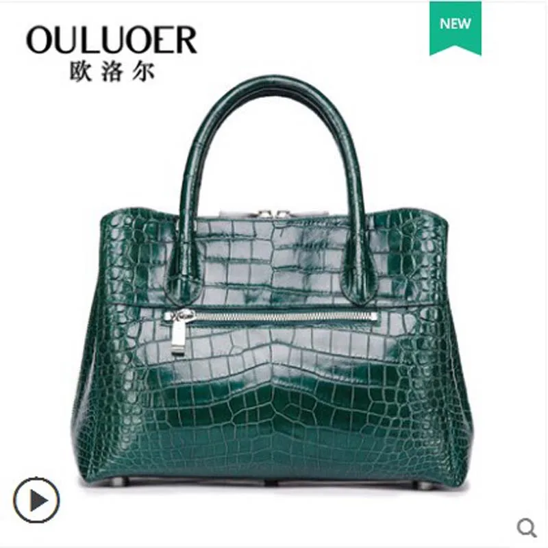 Ouluoer Thailand женская сумка из крокодиловой кожи на одно плечо новая ведро кожаная