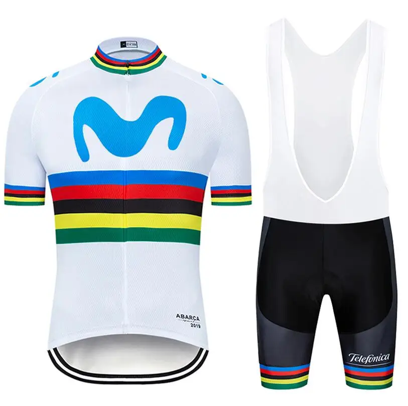 Красный MOVISTAR велосипедная команда Джерси 20D велосипедные Шорты Ropa Ciclismo мужские летние быстросохнущие pro BI Велоспорт Майо нижняя одежда - Цвет: Белый