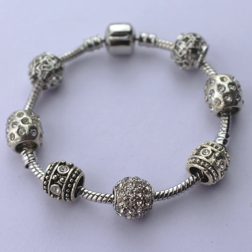 Fashion Jewelry Love Bracelets Austrial Crystal Charms Bracelet &amp Bangle European Beads For Women Valentine's Day Gift | Украшения и