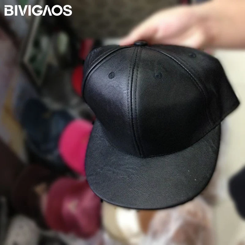 Новые модные повседневные бейсболки унисекс черные пустые из искусственной кожи