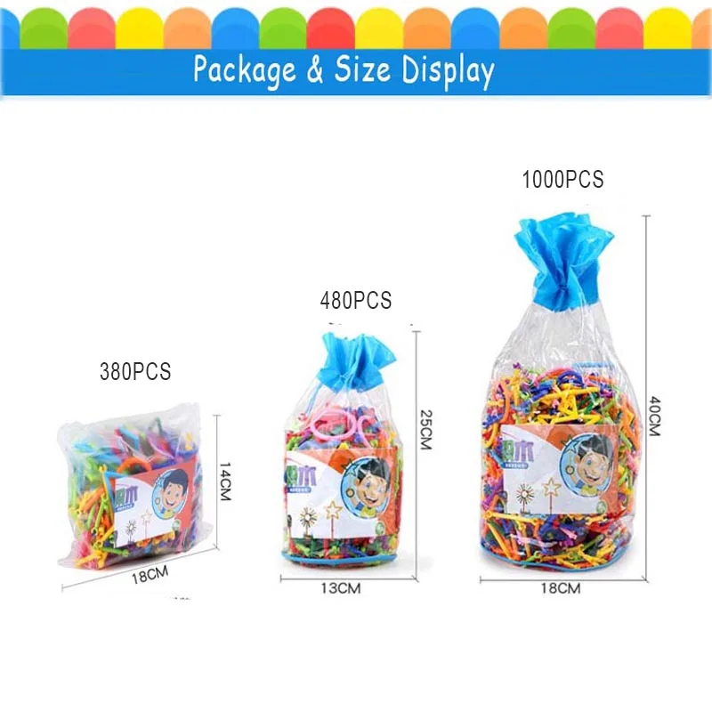 

DIY Handmade Model Building Blocks Creative Intelligence Sticks Puzzle Montessori Early Learning Educational Toys for Child Kids