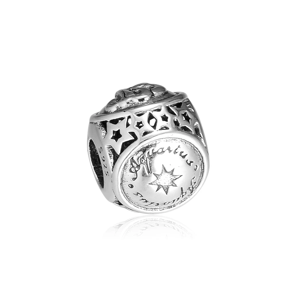 CKK Подвеска для браслетов Pandora из 925 пробы серебра Водолей Знак зодиака кулон