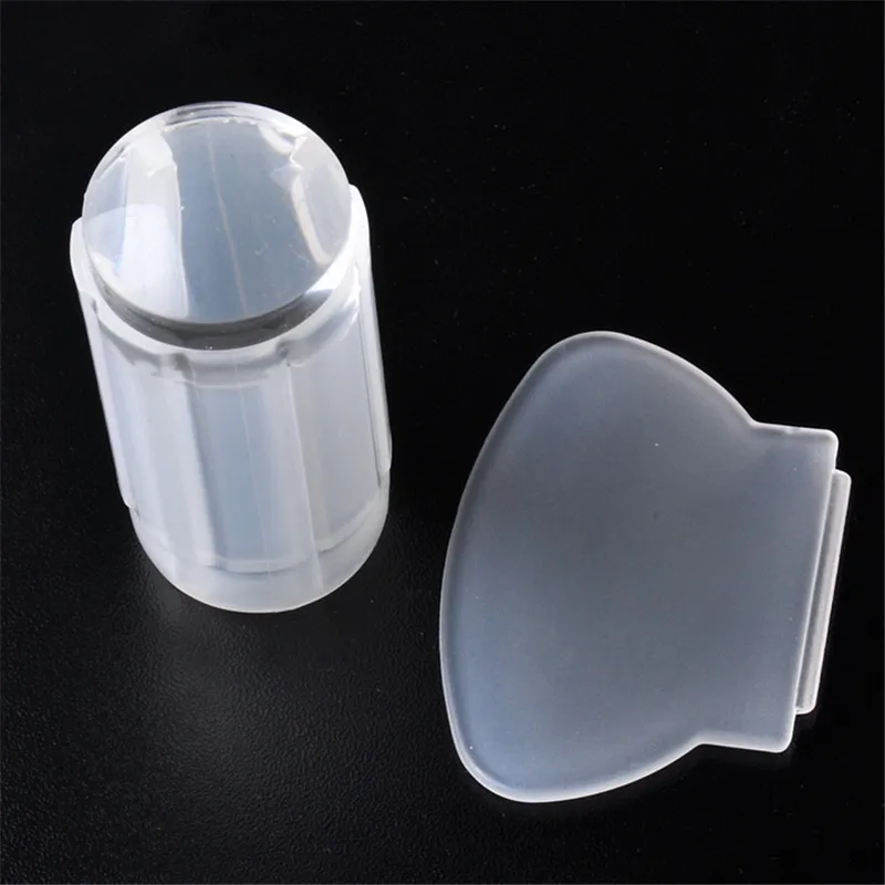 1 Набор стемпер для дизайна ногтей и скребок Супермягкие прозрачные силиконовые