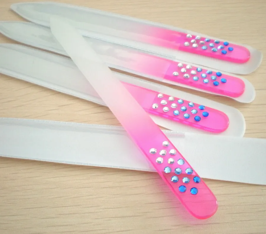 Бесплатная доставка 10 шт./лот Разноцветные Стеклянные пилочки для ногтей Прочный