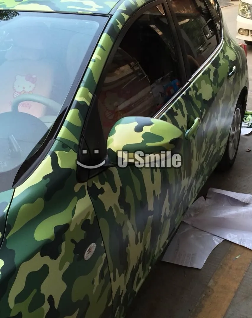 Элитная зеленая камуфляжная виниловая пленка Военная Зеленая городская