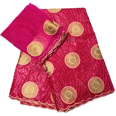 fuchsia Базен riche getzner дизайн бисерный базин riche ткань tissu Африканский bazin Lace с вышивкой и камнями - Цвет: fuchsia