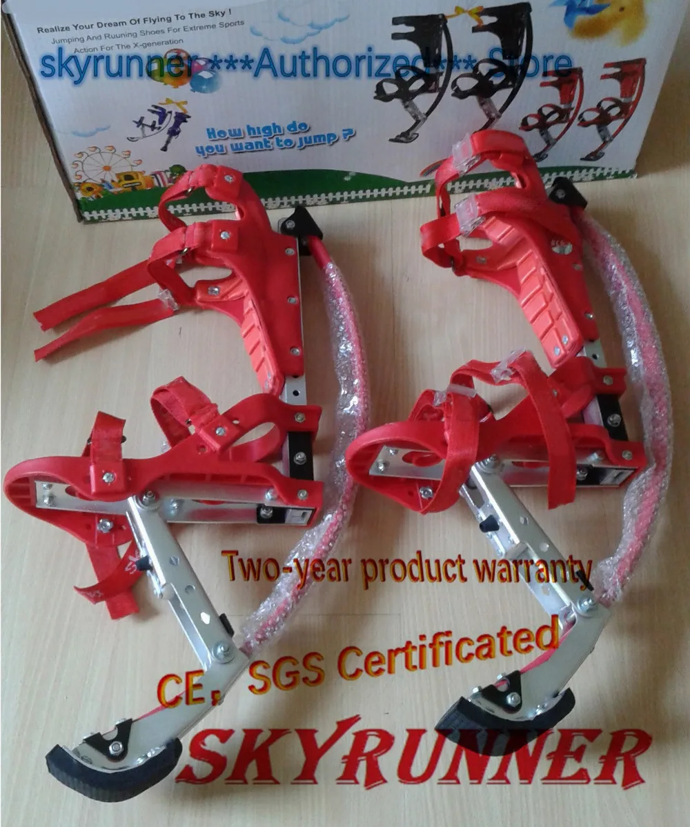 Воздушные ходули Skyrunner для мальчиков и девочек весом 66-110 фунтов/30-50 кг Красного цвета высокого качества/Обувь для прыжков/Летающая обувь/прыгающий кенгуру
