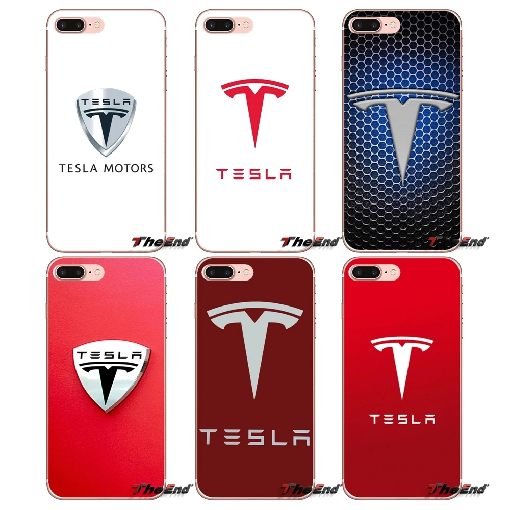 Роскошный автомобиль Tesla логотип силиконовый чехол для iPhone X 4 4S 5 5S 5C SE 6 S 7 8 плюс