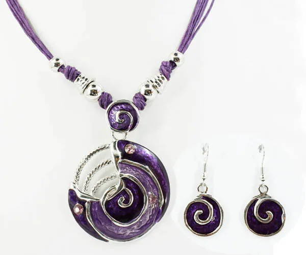 Ожерелья и серьги из сплава с круглым шнуром|necklace and earring set|fashion jewelry setjewelry sets |