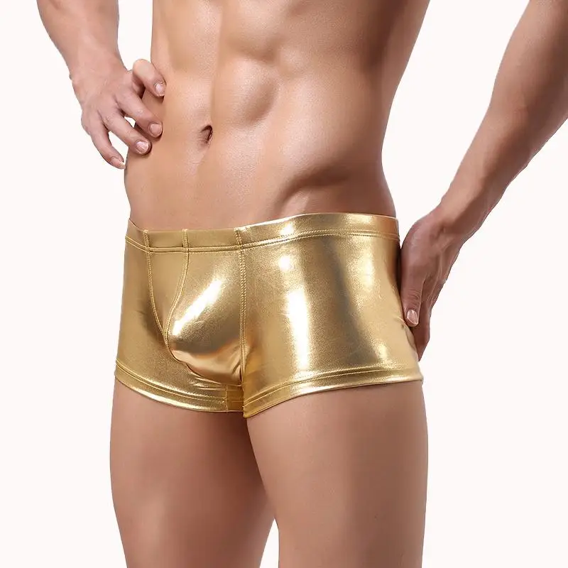 Мужские кожаные трусы боксеры с мешочком для пениса Размеры S M L | Мужская одежда