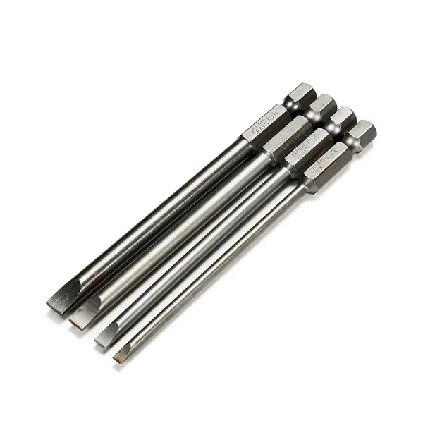 

Tools Screwdriver Set 4pcs 100mm 3mm-6mm Magnetic Flat Head Slotted Tip Screwdrivers Bits 1/4 Inch Hex Shank