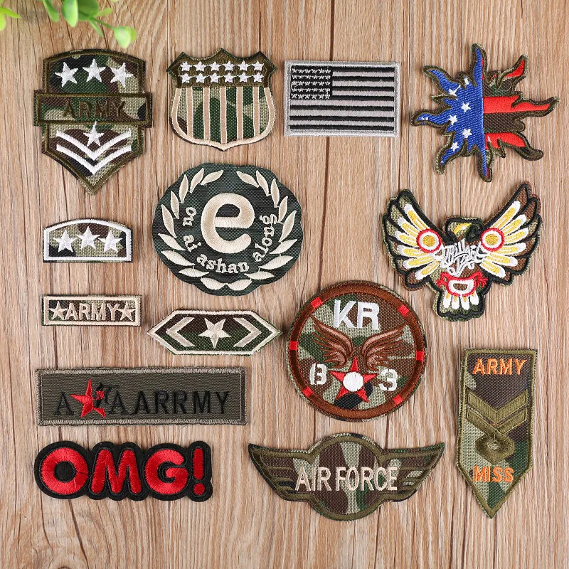 1pc Embroidered Military Camouflage Patches for Clothing Iron on Sew Applique Fabric Clothes Shoes Bags DIY Decoration B | Дом и сад