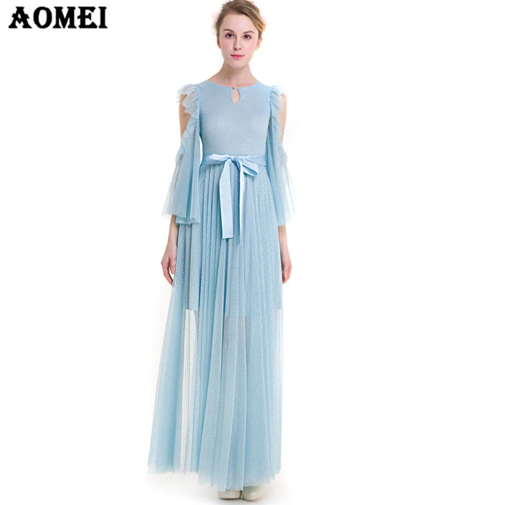 Новинка 2019 года сезон весна-лето длинное платье для девочек однотонное шифоновое