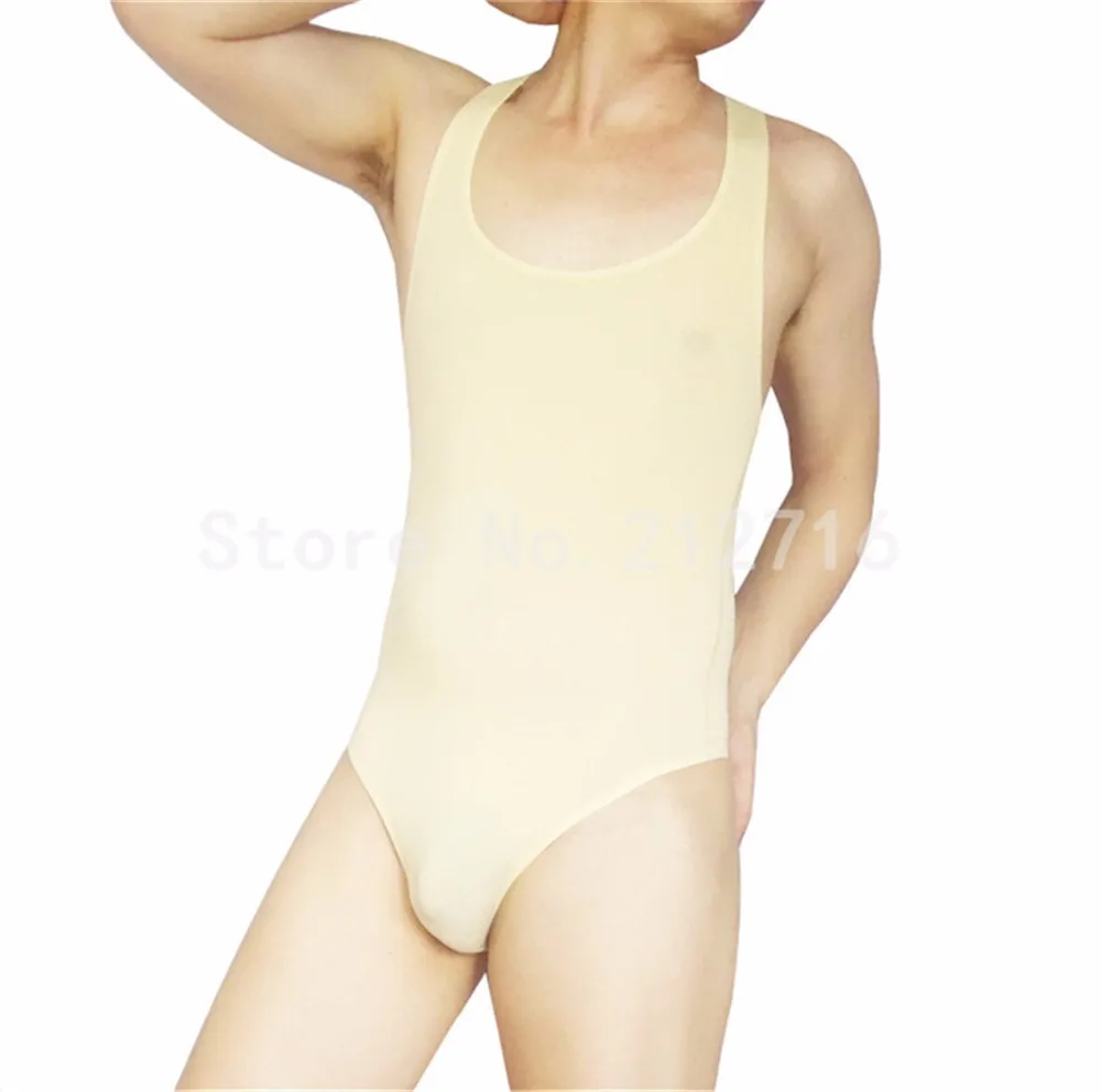 Мужское мягкое тонкое удобное боди гладкие купальники трико нижнее белье майка