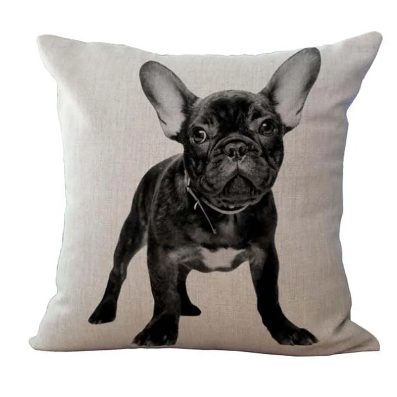 Наволочка из хлопка и льна оптовая продажа|cushion cover|cushion cover wholesalefrench bulldog dogs |