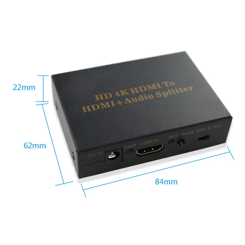 4K HDMI аудио экстрактор сплиттер ARC адаптер к SPDIF 5 1 каналов + L/R с функциями * 2K для DVD
