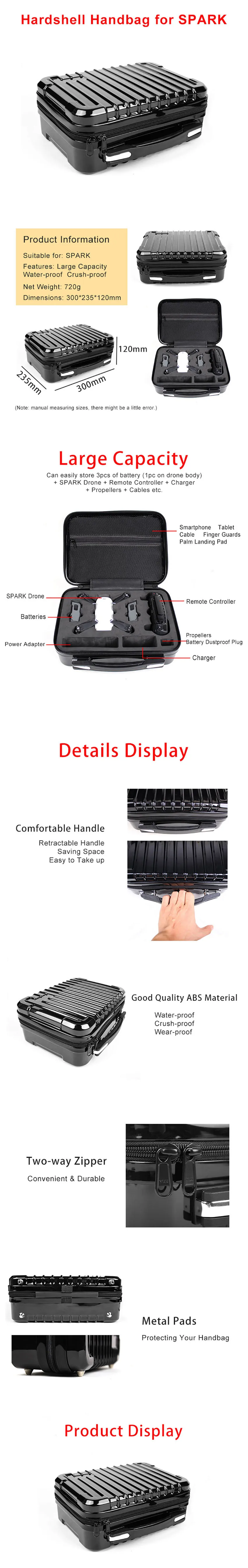Для DJI Spark сумка для хранения Защитный чехол для DJI Mavic Pro Platinum Alpine White ABS Hardshell Box Портативная сумка для хранения EPP внутренняя