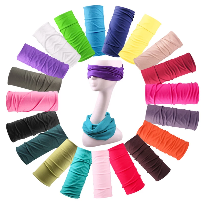 

48*25CM Hair Bands Multifunction Scarf Motorcycle Headband Bandana Riding Hair Bands Solid Face Mask Neck Gaiter Headwear