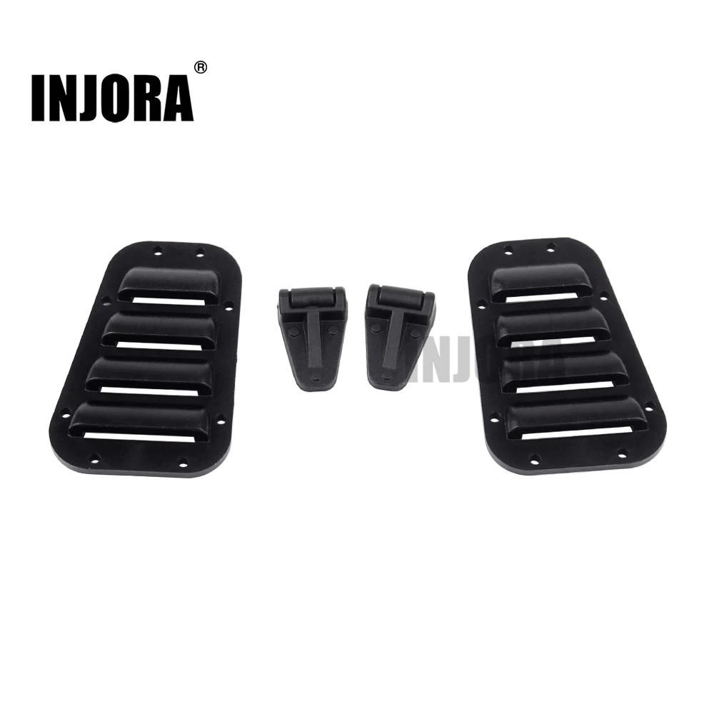INJORA 1Set TRX4 Black Plastic Intake Grille Cover & Engine Hinge for 1:10 RC Crawler Traxxas TRX 4 Body|rc hinge|traxxas bodyplastic hinge |