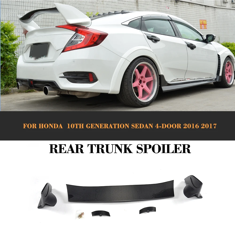 Углеродное волокно и ABS задний багажник спойлер крыло для Honda Civic 10th поколение