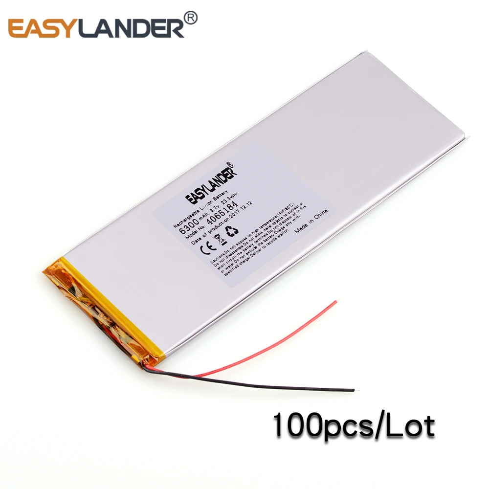 

4065184 3.7V 6300mAh Rechargeable li-Polymer Battery For Power Bank 9" 10" Tablet PC Speaker MID electronics 3865185