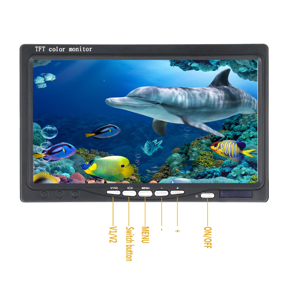 Купить GAMWATER 7 дюймов HD 1000tvl подводная рыболовная видеокамера комплект светодиодная инфракрасная лампа для видеосъемки 50 м