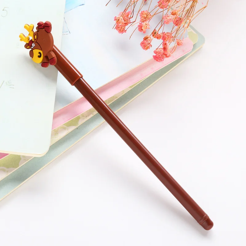 Christmas moose Pen 0.5mm gel pen New Strange Santa Claus cute Pens Stationery Gift Kawaii 23 Colors Office School Supplies - Цвет: 08
