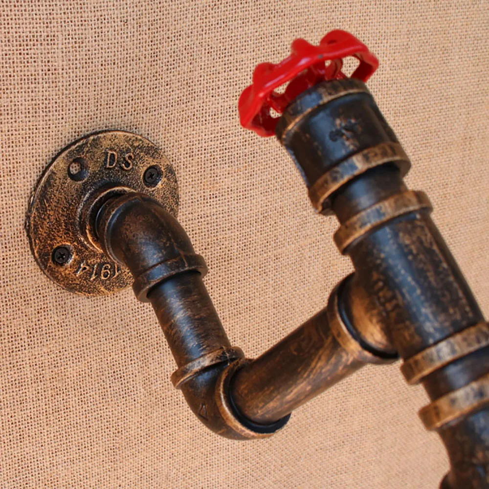 Лофт винтажный Ретро Железный паровой панковский настенный светильник с