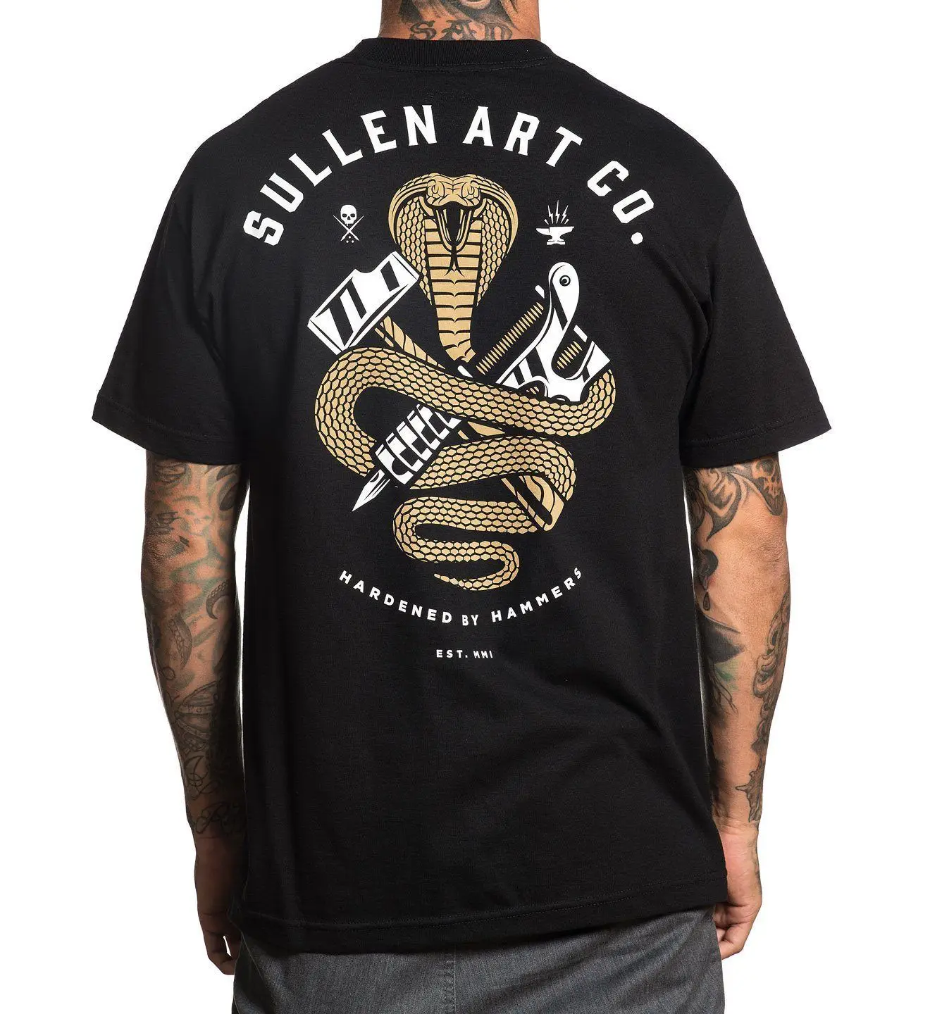

2019 Newest Fashion Sullen Men's Hammers T Shirt Black Hip-Hop Clothing Apparel Tee O-Neck T Shirt