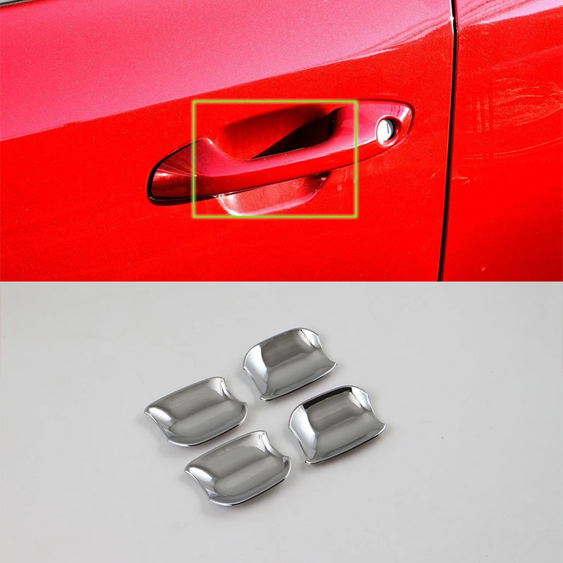 

4PCS Exterior Accessories Decoration ABS Chrome Door Handle Bowl Cover Trim For Kia K2/Rio 2017