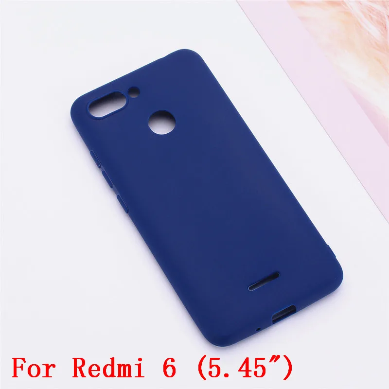 Силиконовый чехол для Xiaomi Redmi 6A, чехол для Redmi 6 6A, чехол из мягкого ТПУ, цветная матовая задняя крышка, чехол для телефона для Redmi 6 A Redmi 6A - Цвет: Redmi 6 Dark Blue