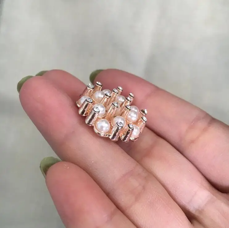 Круглые металлические стразы для рукоделия 5 шт./лот 22 мм розовое золото кнопка с