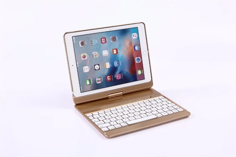 Цветная светящаяся Bluetooth-клавиатура с вращением на 360 градусов чехол для